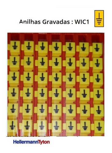 Anilha Identificador De Cabo 0,5-1,5mm² Símbolo Terra