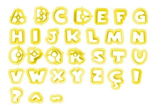 Kit Cortador 06894 Letras 2 (2cm) 38 Peças Cor Amarelo