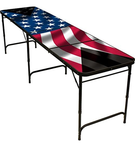 Mesa De Beer Pong De 8 Pies Bandera Estadounidense