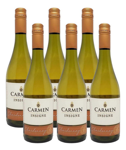 Vinho Carmen Insigne Chardonnay 750 Ml Kit Com 06 Un