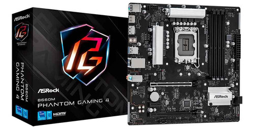 Placa Mãe Asrock B660m Phantom Gaming 4 Lga1700 Ddr4 Hdmi Dp
