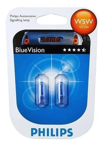 Lampara Philips Posicion Universal - W5w 5w 12v Blue Vision 