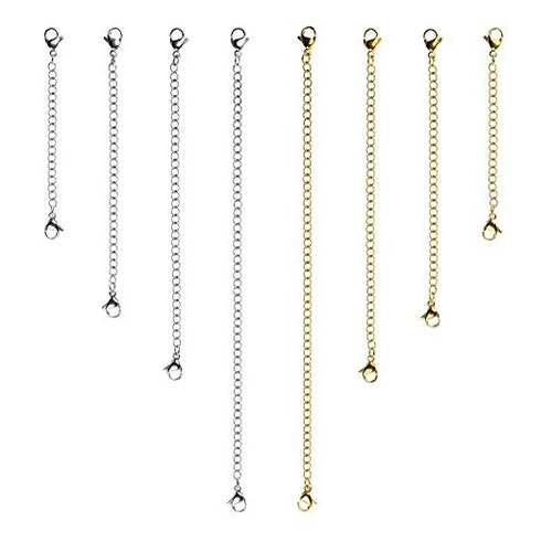 8 Piezas De Acero Inoxidable Collar Pulsera Extender Extende