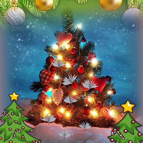 6pcs Christmas Simulation Flower Festival Christmas Tree Pro