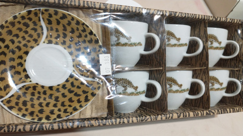 Juego De Café Estilo Versace Atigrado Con Cenicero De Regalo