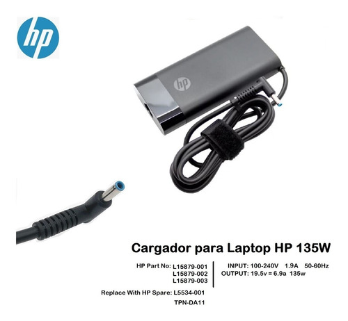 Cargador Hp 135w | Zbook, Omen, Elitebook, Probook Y Gaming