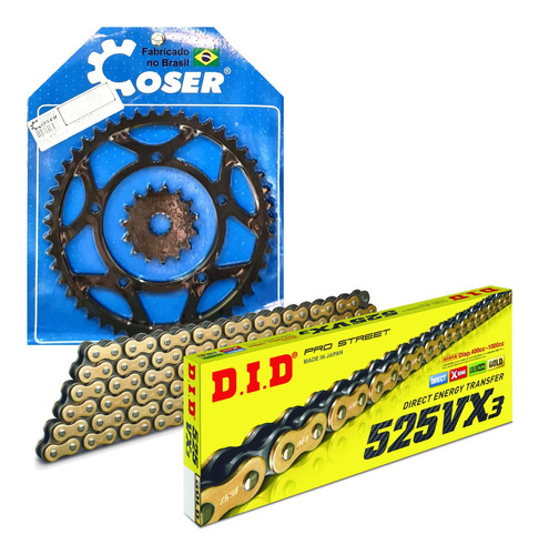 Kit Relação Coser Corrente Did Vx3 Gold V-strom Dl 650 47x15