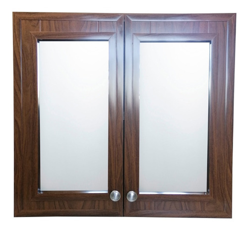 Imagen 6 de 6 de Botiquines De Baño De Pvc Nogal Claro, 2 Puertas De Espejo