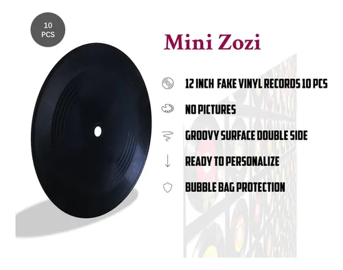 Mini Zozi Discos De Vinilo En Blanco En Blanco De 12 Falsos