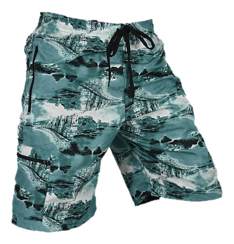 Bermuda Hawaiana Deportiva Para Hombre