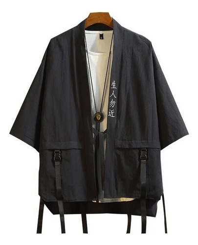 Hombre Japonés Bordado Kimono Chaqueta Cárdigan Retro