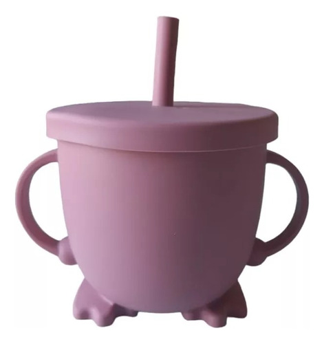 Vaso Silicona Bebé Tapa C/sorbete/contenedor Snacks Darkpink