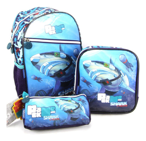 Mochila Infantil Tubarão Lancheira E Estojo Pacific 997l05