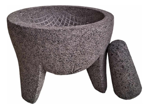 Molcajete Artesanal En Piedra Vocanica Hecho A Mano 8 Pulgad