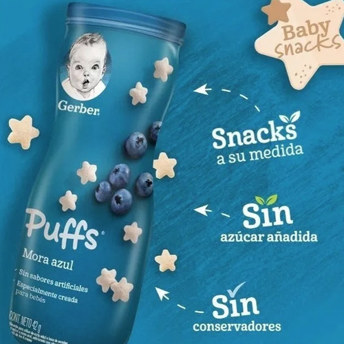 Botana Para Bebé Puffs Gerber 4 De 42gr