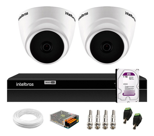 Kit 2 Câmeras Ir 20m 1220d G7 1080p Dvr Intelbras 1204 1tb