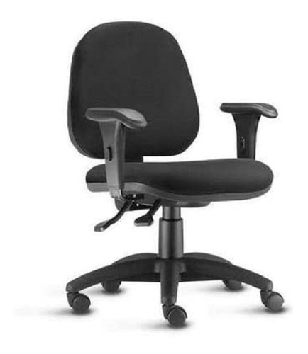 Cadeira de escritório Qualiflex Lyon Director N17 ABNT ergonômica  preta com estofado de couro ecológico