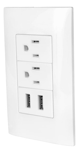 Placa Armada Con 2 Tomacorrientes Y Puerto Usb, 120 V~ - 250