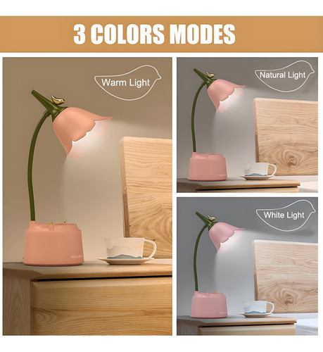 Linda Lámpara Led De Escritorio Kawaii, Lámpara De Mesa Con