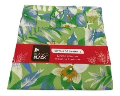 Cortina De Cocina Estampada Blanco Black
