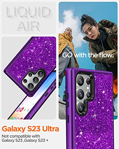 Funda Para Galaxy S23 Ultra 5g Lilac Morado Bling Glitter Us