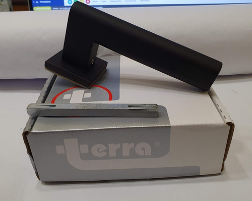 Imagen 6 de 7 de Picaporte Manija Doble Bal. Terra Ada Aluminio Ref. Negro