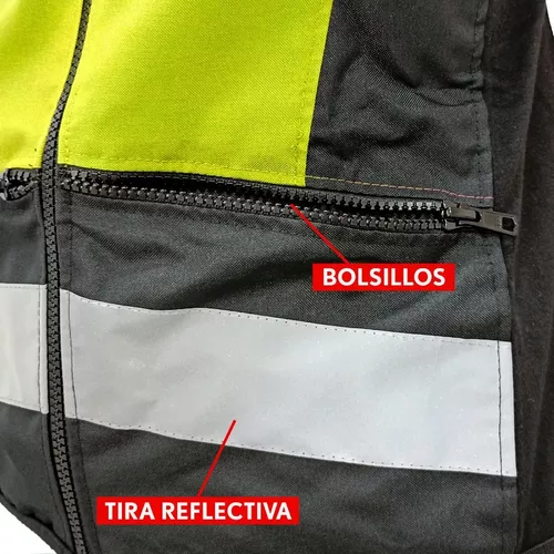 Chaleco Reflectivo Moto Samurai Warrior Horo Fluo Bolsillos