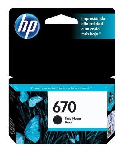 Cartucho Original Hp 670 Negro Cz113al