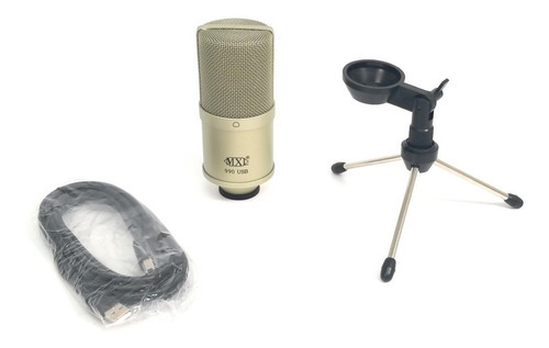 Mxl 990 Usb Microfone Condensador Studio Profissional Cor Cinza Claro
