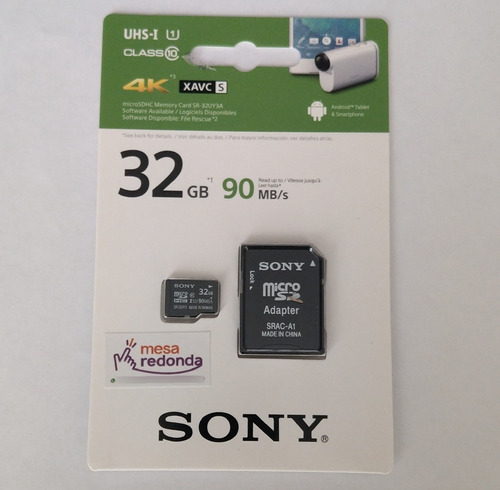 Memoria Microsd 32gb Sony 4k Clase 10 De 90mb/s