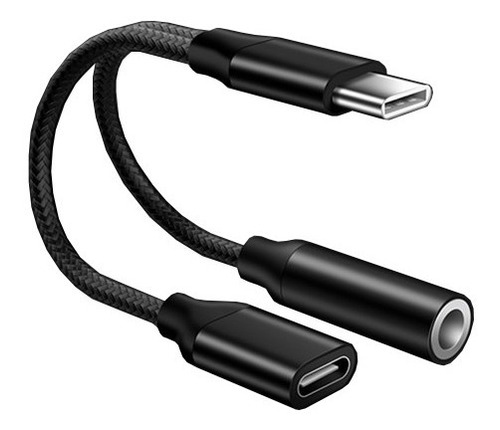 Adaptador De Audio 2 En 1 Usb Tipo C A Jack 3.5 Mm Y Usb-c