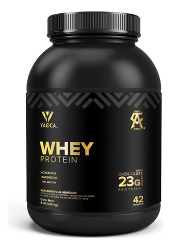 Suplemento En Polvo Yaoca Whey Protein con Creatina y Mg 1.36kg Sabor Chocolate