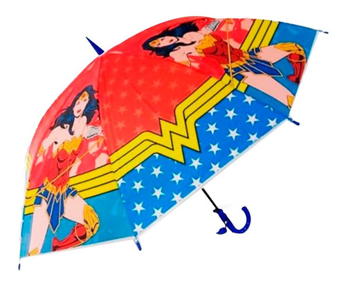 Paragua Infantil Superheroe Mujer Maravilla Original Dc 65cm