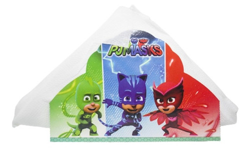 Servilletero Pj Masks/heroes En Pijama X 1 U. Cumpleaños 