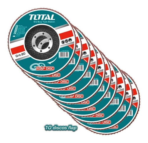 Imagen 7 de 10 de Amoladora Angular Total 750w Con 10 Discos Flap