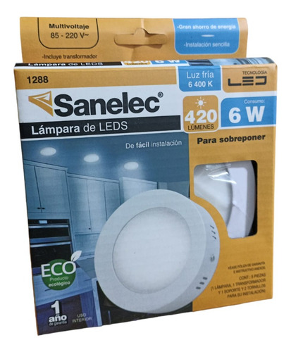 Lámpara Circular Sobreponer 6w Luz Fría
