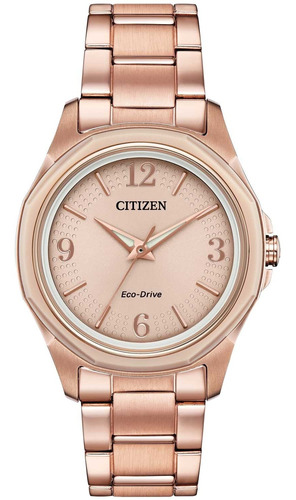 Reloj Citizen Eco Drive Para Dama Fe7053-51x Color de la correa Oro rosa