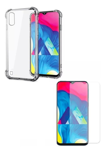 Protector Funda Gel Reforzado Mas Vidrio Samsung Galaxy A10