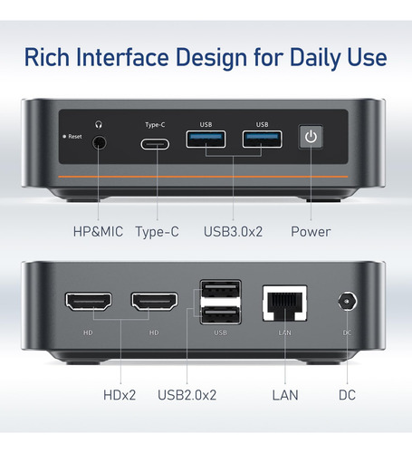 Wi-6 Mini Pc N95, Micro Pc 8gb Ram 256gb M.2 Ssd, Intel Alde