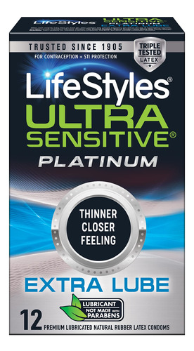 Lifestyles Preservativo De Latex Lubricante Extra De Platino