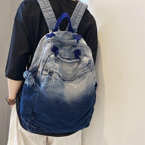 Mochila De Lona De Mezclilla Mochila Escolar For Hombres Y