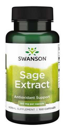 Swanson Sage 10:1 160 Mg De Extracto 100 Cápsulas