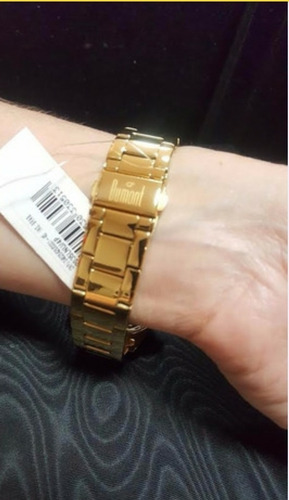 Relógio Feminino Dumont Dourado Fundo Marrom Du2035lnu/4p