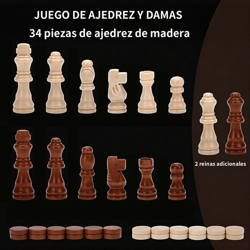 Juego De Ajedrez Magnetico 2 En 1: Tablero Ajedrez Y Damas. Piezas Magnéticas Duraderas Y Fáciles De Manejar, Ideal Para Familia Y Viajes, Desarrolla Habilidades Estratégicas Divertidamente.