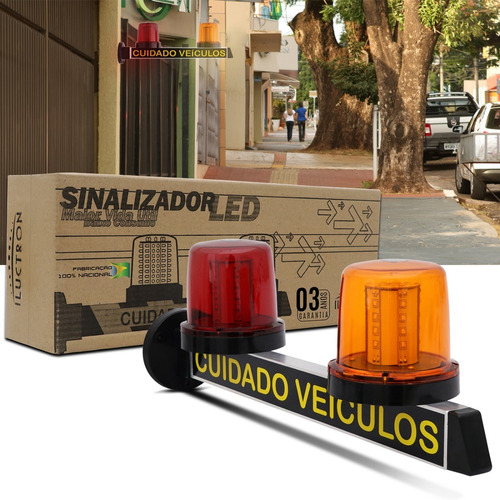 Sinalizador De Garagem Led Entrada E Saída De Veículos Cor da luz âmbar e vermelho 110V/220V