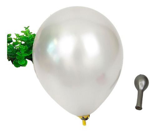 Globos Latex 12 Unidades 30 Cm R12 Plateado Satinado