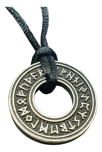 Collar Runas En Aro Doble Cara Vikingo Wicca Asatru