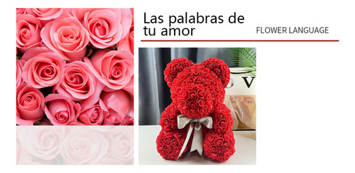 Flores De La Inmortalidad Rose Bear Regalo Creativos