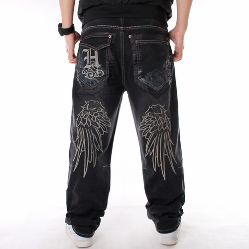 Jeans Informales Para Hombre Pantalones Hip-hop Pantalones R