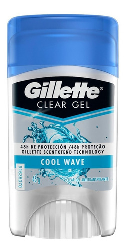 Gillette Clear Gel Cool Wave Desodorante En Gel Hombre 45g